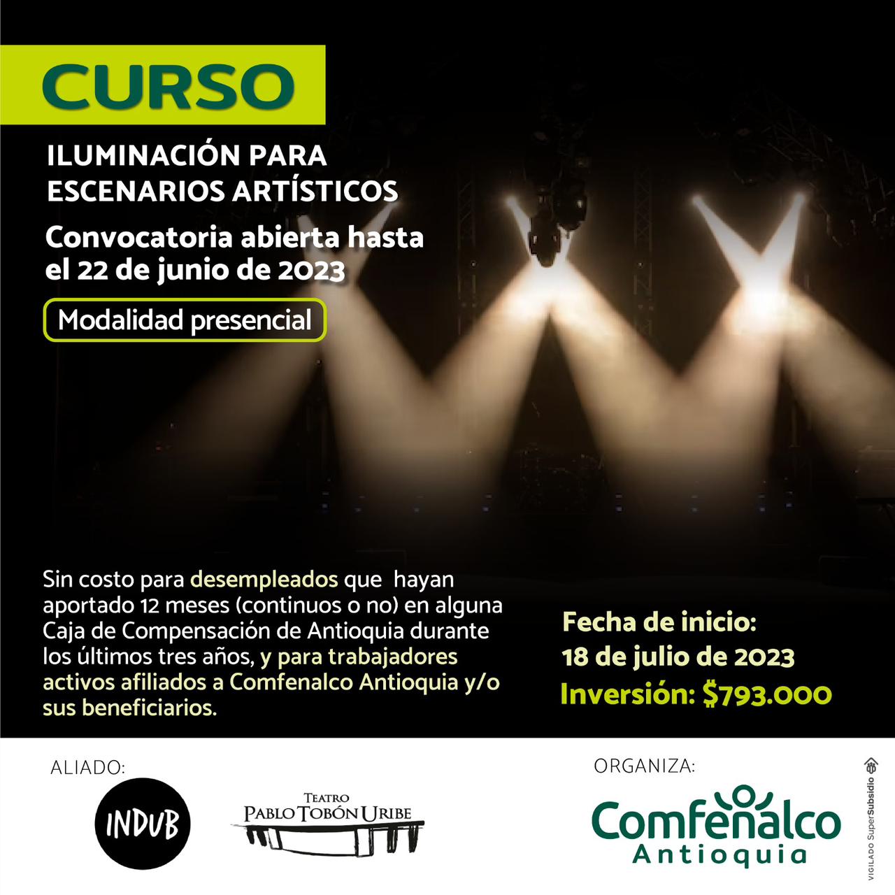 Curso iluminación para escenarios artísticos